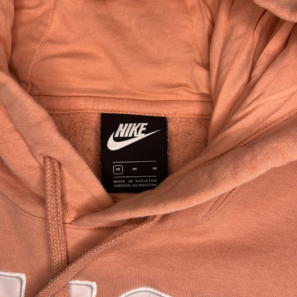 Nike Pink Quartz/ White Hoodie with 'Just Do It' Slogan Size Medium - Picture 2 of 10